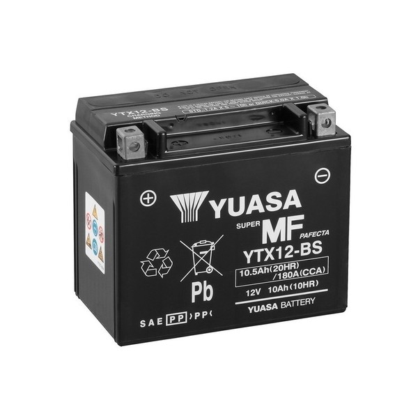 YTX12-BS BATTERIE MOTO YUASA 12V 10AH (180A) +G