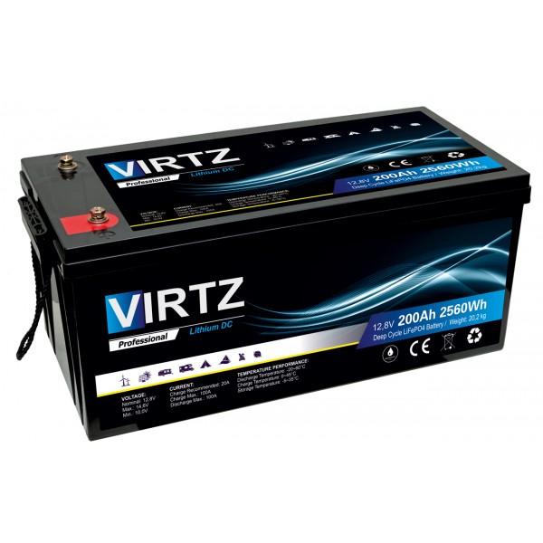 Akumulator VIRTZ Professional LiFePO4 12,8V 200Ah Litowy
